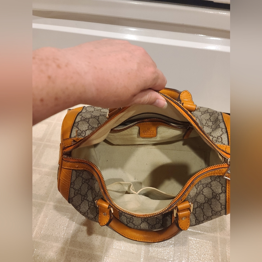 Gucci GG Boston Bag Yellow Beige Canvas and Leather. See description. - Picture 7 of 14